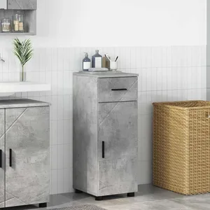 vidaXL Cabinet de salle de bain avec tiroir Gris béton 30 x 35 x 80 cm pas cher