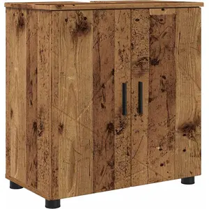 vidaXL Cabinet de salle de bain avec porte Bois ancien 61 x 35 x 64 cm pas cher