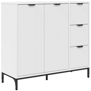 vidaXL Buffet avec tiroir Blanc 89,5 x 33 x 82 cm Bois d'ingénierie pas cher
