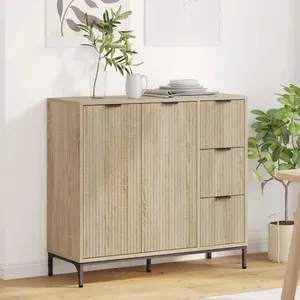 vidaXL Buffet Chêne sonoma 89,5 x 33 x 82 cm Bois d'ingénierie pas cher