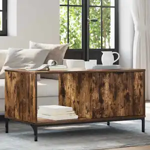 vidaXL Vidaxl Table Basse Chêne Fumé 90 X 49 X 46 Cm Bois D'ingénierie pas cher