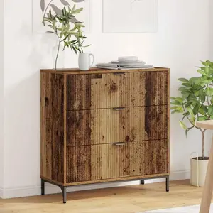 vidaXL Vidaxl Buffet Bois Ancien 79,5 X 33 X 82 Cm Bois D'ingénierie pas cher