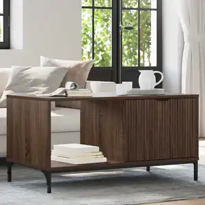 Table Basse Chêne Marron 90 X 49 X 46 Cm Bois D'Ingénierie Vidaxl pas cher