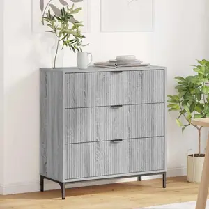 vidaXL Vidaxl Buffet Sonoma Gris 79,5 X 33 X 82 Cm Bois D'ingénierie pas cher