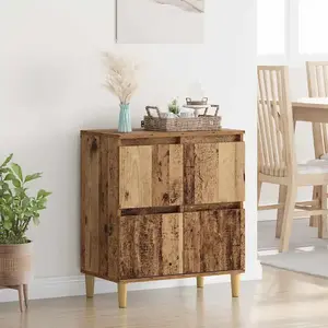 vidaXL Buffet vieux bois 60 x 35 x 70 cm Bois composite pas cher