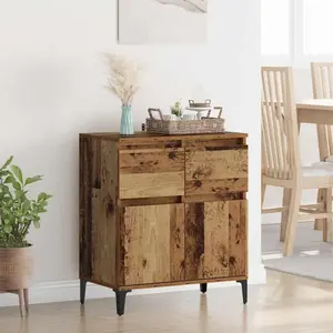 vidaXL Buffet vieux bois 60 x 35 x 70 cm bois composite et fer pas cher