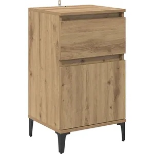 vidaXL Cabinet de chevet avec tiroir chêne artisanal 40 x 35 x 70 cm pas cher