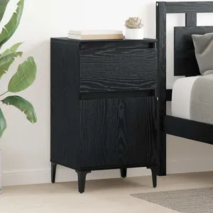 vidaXL Cabinet de chevet avec tiroir 2 pcs Chêne noir 40 x 35 x 70 cm pas cher