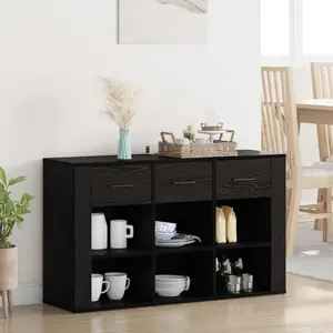 vidaXL vidaXL Buffet Chêne noir 100 x 30 x 59,5 cm Bois d'ingénierie pas cher