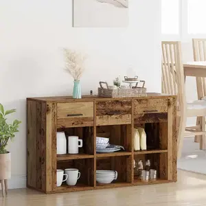 vidaXL Buffet en vieux bois 100 x 30 x 59,5 cm Bois composite pas cher