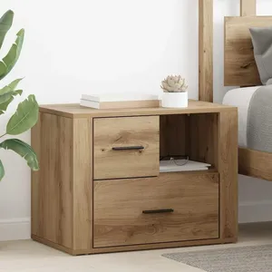 vidaXL Cabinet de chevet avec tiroir chêne artisanal 60 x 36 x 45 cm pas cher