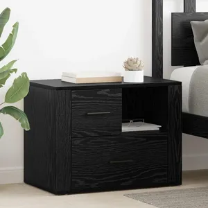 vidaXL Cabinet de chevet Chêne noir 60 x 36 x 45 cm Bois d'ingénierie pas cher