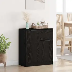 vidaXL Sideboard Chêne noir 60 x 30 x 70 cm Bois composite pas cher