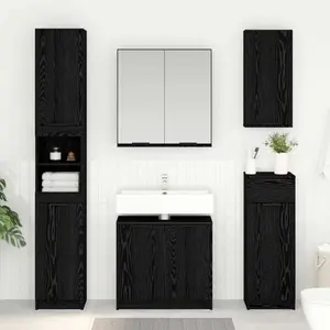 vidaXL vidaXL Cabinet de salle de bain Chêne noir 64,5 x 33,5 x 59 cm pas cher