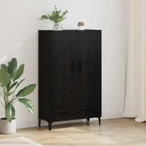 vidaXL Buffet haut avec tiroirs noir imitation chêne 70 x 31 x 115 cm pas cher