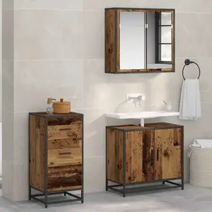 vidaXL Buffet en vieux bois 35,5 x 35 x 76 cm Bois composite pas cher