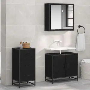 vidaXL Sideboard Chêne noir 35,5 x 35 x 76 cm Bois composite pas cher