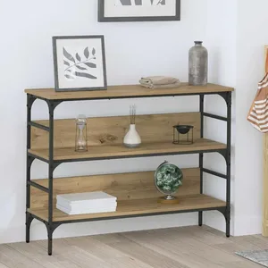 vidaXL Table console avec étagère chêne artisanal 100 x 32 x 75 cm pas cher