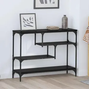 vidaXL Table console Chêne noir 100 x 30 x 75 cm Bois d'ingénierie pas cher