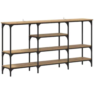 vidaXL Table console avec étagère chêne artisanal 160 x 29 x 80 cm pas cher