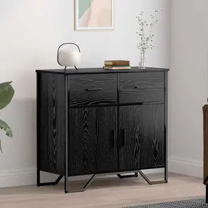 Buffet Chêne Noir 79.5 X 35.5 X 74.5 Cm Bois D'Ingénierie Vidaxl pas cher
