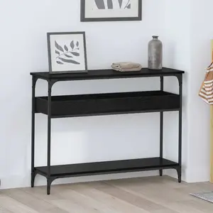 vidaXL Table console Chêne noir 100 x 29 x 75 cm Bois d'ingénierie pas cher