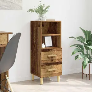 vidaXL Buffet vieux bois 34 x 34,5 x 90 cm Bois composite pas cher