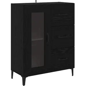 vidaXL Sideboard avec tiroirs noir imitation chêne 69,5 x 34 x 90 cm pas cher