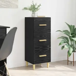 vidaXL Sideboard Chêne noir 34,5 x 34 x 90 cm Bois composite pas cher