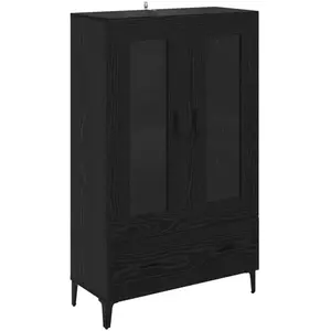 vidaXL Buffet haut avec tiroirs noir imitation chêne 70 x 31 x 115 cm pas cher