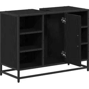 vidaXL Salle de bain lavabo armoire chêne noir 80 x 33 x 60 cm pas cher