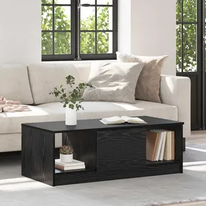 vidaXL Table basse Chêne noir 100 x 50 x 36 cm Bois composite pas cher