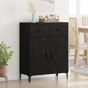 vidaXL Sideboard Chêne noir 34 x 69.5 x 90 cm Bois composite pas cher