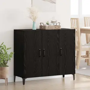 vidaXL Sideboard Chêne noir 34 x 90 x 80 cm Bois composite pas cher