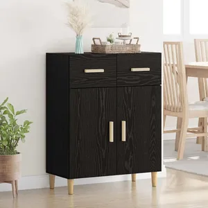 vidaXL Sideboard Chêne noir 34 x 69,5 x 89 cm Bois composite pas cher