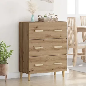 vidaXL Buffet Chêne artisanal 69,5 x 34 x 90 cm Bois d'ingénierie pas cher