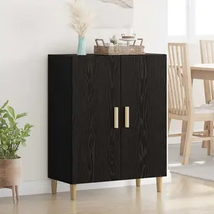 vidaXL Sideboard noir imitation chêne 70 x 34 x 90 cm Bois composite pas cher