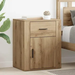 vidaXL Cabinet de chevet avec tiroir Chêne artisanal 35 x 50 x 60 cm pas cher