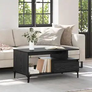 vidaXL Table basse Chêne noir 90 x 49 x 45 cm Bois composite pas cher