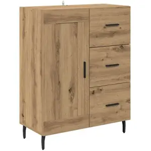 vidaXL Sideboard Chêne Artisan 69,5 x 34 x 90 cm Bois composite et fer pas cher
