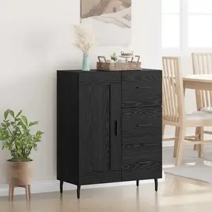 vidaXL Sideboard avec tiroirs noir imitation chêne 69,5 x 34 x 90 cm pas cher