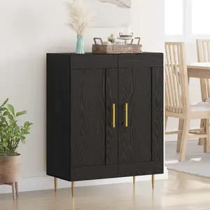 vidaXL Sideboard noir imitation chêne 69,5 x 34 x 90 cm pas cher
