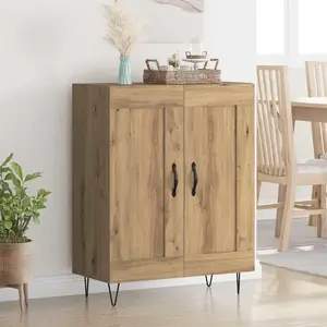vidaXL Sideboard Chêne Artisan 69,5 x 34 x 90 cm Bois composite et fer pas cher