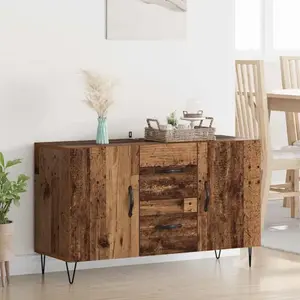 vidaXL Buffet avec tiroirs Vieux bois 100 x 36 x 60 cm Bois composite pas cher
