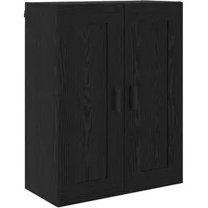 vidaXL Armoire murale noire aspect chêne 69,5 x 34 x 90 cm pas cher