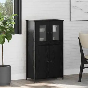 vidaXL Haut Armoire Chêne noir 62 x 32 x 106,5 cm Bois d'ingénierie pas cher