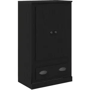vidaXL Buffet haut noir imitation chêne 60 x 35,5 x 103,5 cm pas cher