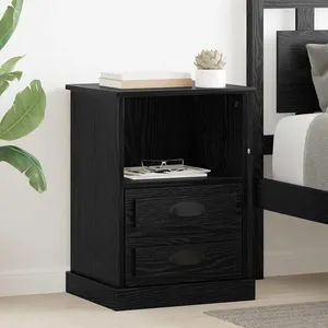 vidaXL Cabinet de chevet Chêne noir 36 x 43 x 60 cm Bois d'ingénierie pas cher