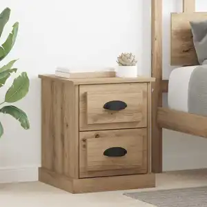vidaXL Cabinet de chevet 2 pcs chêne artisanal 39 x 39 x 47.5 cm pas cher