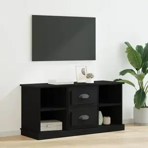 vidaXL Armoire TV noir aspect chêne 99,5 x 35,5 x 48 cm pas cher